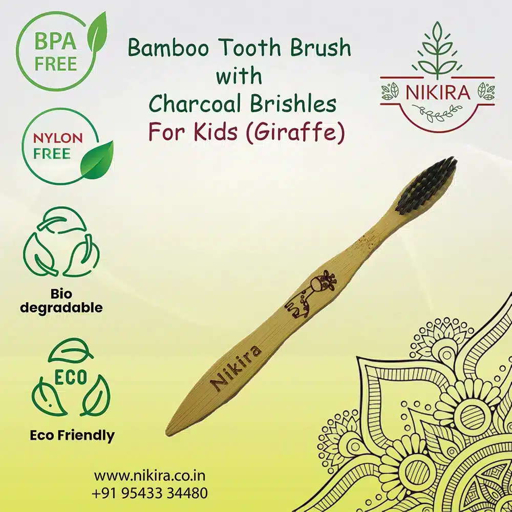Kids Bamboo Tooth Brush   (Giraffe)
